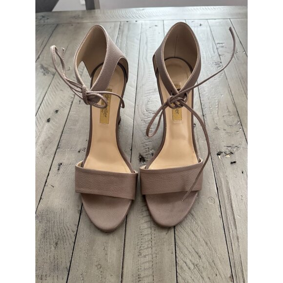 Dee Keller Leather Wedge Heel Tie Ankle Strap Sandals Open Toe Brown Size 38 8 - Picture 3 of 6